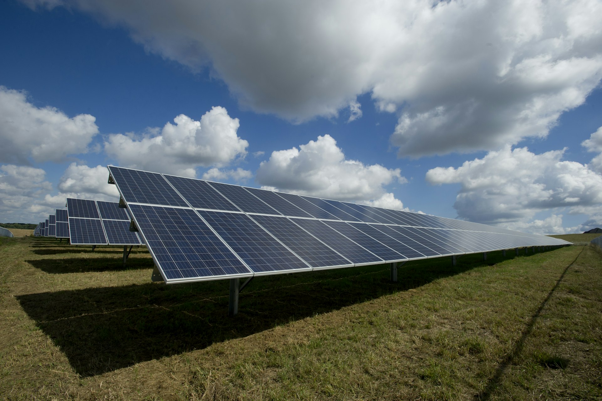 Solar farm aerial view